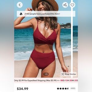 CUPSHE twist front bikini NWT